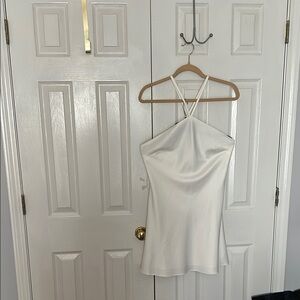 Lulu's White Mini Halter Slip Dress Size Large